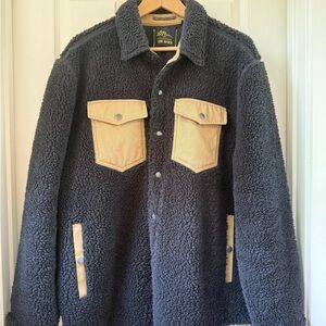 L.L. Bean x Todd Snyder collab Black Sherpa Jacket with Tan Accents XL